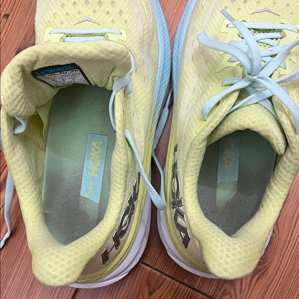 Hoka Lightweight Running Shoes in Lime and Light Blue - Picture 7 of 8